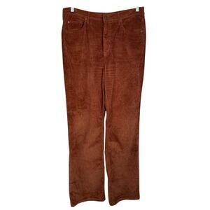 Pilcro Anthropologie Corduroy Pants 31 Brown High Rise Straight Leg Retro Cabin